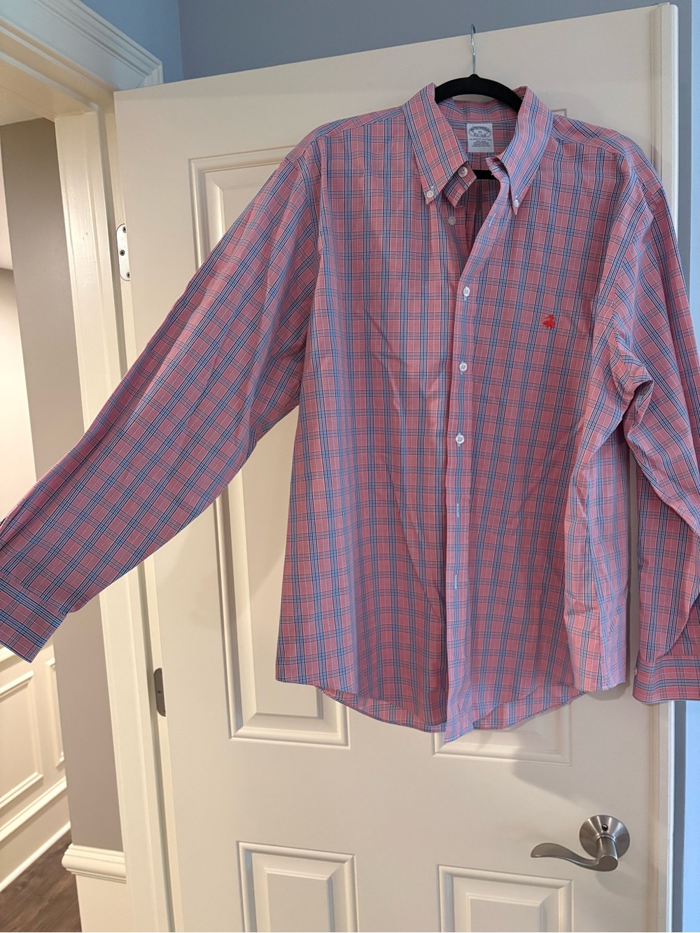 Men's Brooks Brothers Pink & Blue Plaid Button-Down Shirt